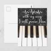 Piano Sleutels met Psalmen Bijbel Verse Quote Briefkaart (Voorkant / Achterkant)