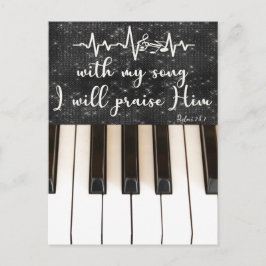 Piano Sleutels met Psalmen Bijbel Verse Quote Briefkaart