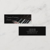 Piano-sleutels zwarte elegante skinny mini visitekaartje (Voorkant / Achterkant)