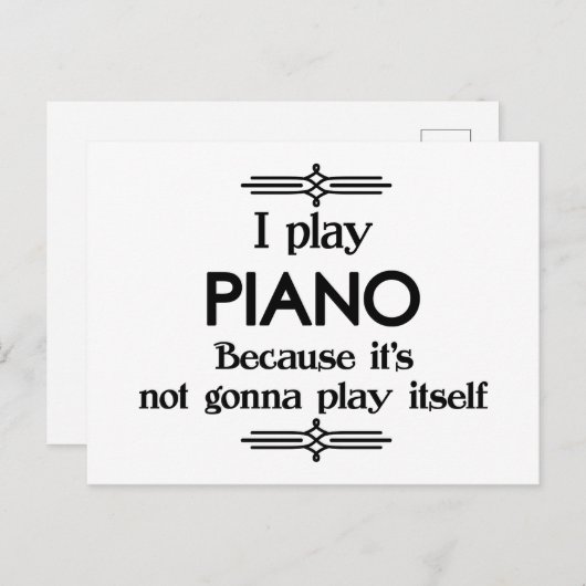 Piano - Speel zelf Funny Deco Music Briefkaart (Voorkant / Achterkant)