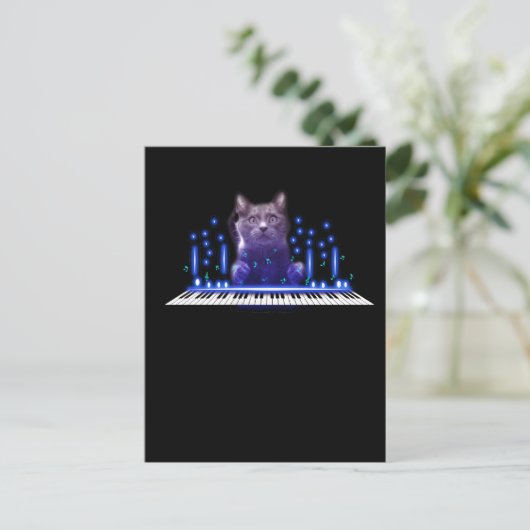 Piano-speelkat-toetsenbord (kit) briefkaart (Staand voorkant)