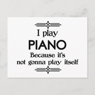 Piano - Speelt zichzelf Grappige Deco Muziek Briefkaart