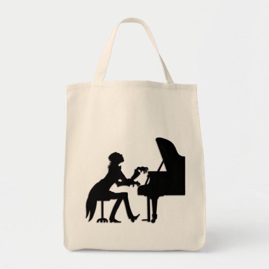 Piano Speler Grote Tote Tas (Voorkant)