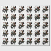 Piano Speler Kerst Verlichting Santa Speelt  Cadeaupapier (Vlak)