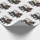 Piano Speler Kerst Verlichting Santa Speelt  Cadeaupapier (Hoek)