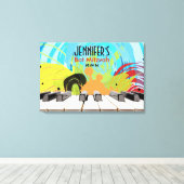 Piano Speler Meisje Bat Mitzvah Aanmelden Board Canvas Afdruk (Insitu (Houten vloer))