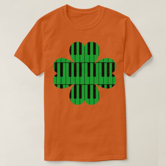 Piano St Patricks Day Clover Irish Gift Idea T-shirt (Design voorkant)