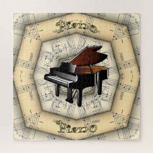 Piano ~ Strange Musical Design ~ Unique ~ Legpuzzel (Verticaal)