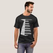 Piano-Stropdas Funny Humoureus Keyboard Music Play T-shirt (Voorkant volledig)