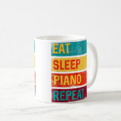 Piano Student Music Gift Eat Sleep Piano Repeat Koffiemok (Voorkant rechts)