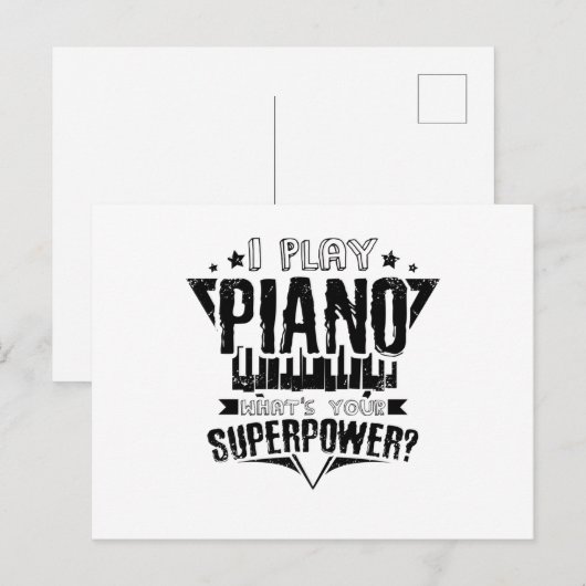Piano Superpower Briefkaart (Voorkant / Achterkant)
