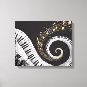 Piano Swirled Keys Surreal Music Fantasy Canvas Afdruk (Voorkant)