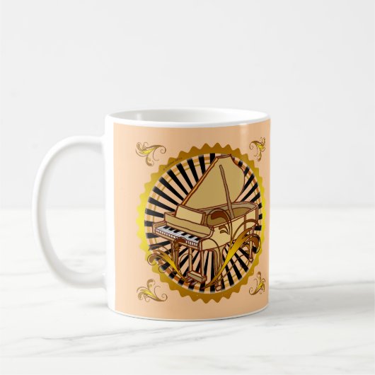 Piano Swirls Koffiemok (Links)