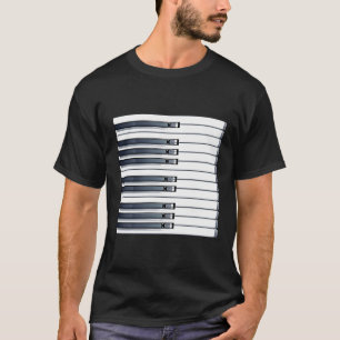 Piano t-shirt Toetsenbord Muziek Piano Sleutels Vo
