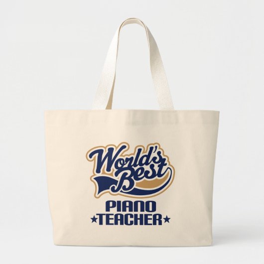 Piano Teacher Gift Grote Tote Bag (Voorkant)