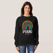 Piano Teacher Leopard Rainbow Back To School Piano Trui (Voorkant volledig)