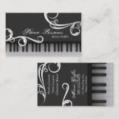 Piano Teacher Lessons Visitekaartje Elegant Swirl (Voorkant / Achterkant)