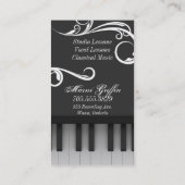 Piano Teacher Lessons Visitekaartje Elegant Swirl (Achterkant)