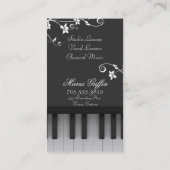 Piano Teacher Lessons Visitekaartje Floral Swirl (Achterkant)
