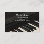 Piano Teacher Music Accompanist Modern Black Visitekaartje (Achterkant)
