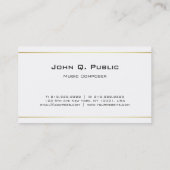 Piano Teacher Music Composer Professional Elegant Visitekaartje (Achterkant)