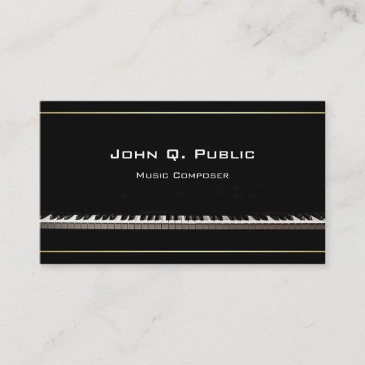 Piano Teacher Music Composer Professional Elegant Visitekaartje (Voorkant)