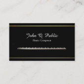 Piano Teacher Music Composer Professional Elegant Visitekaartje (Voorkant)