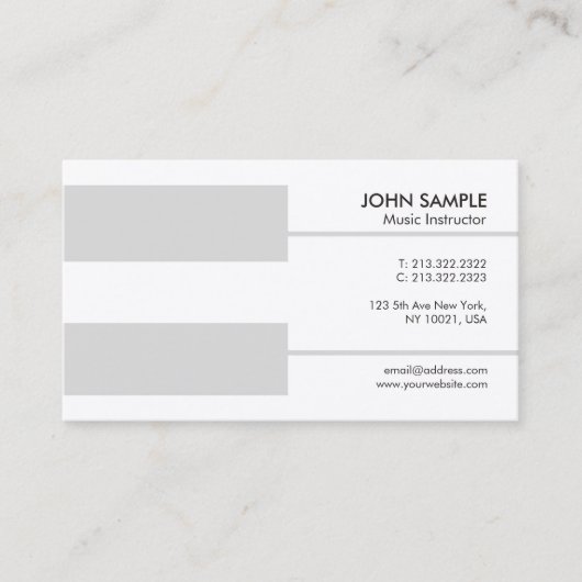 Piano Teacher Music Lessons Instruction Luxe Visitekaartje (Voorkant)