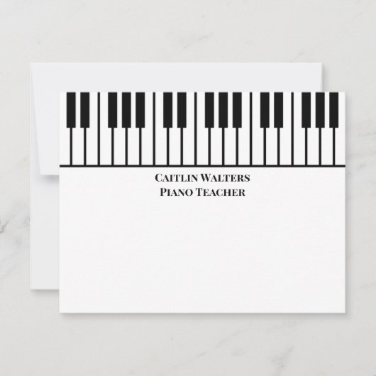 Piano Teacher Personal Stationery Notitiekaartje (Voorkant)