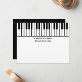 Piano Teacher Personal Stationery Notitiekaartje (Voorkant / Achterkant in situ)
