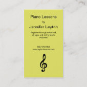 Piano Teacher Studio Pianist Music Musicien Visitekaartje (Achterkant)