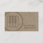 Piano Teacher Toetsenbord Sleutels Pictogram Muzie Visitekaartje (Voorkant)