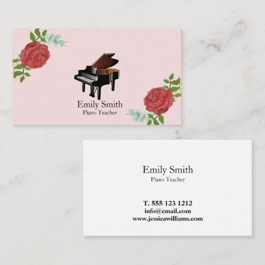 Piano Teacher Visitekaartje (Voorkant / Achterkant)