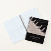 Piano Teaching Notes Zwart en wit Classy Notitieboek (Binnen)