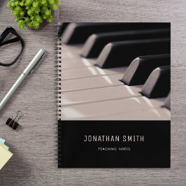 Piano Teaching Notes Zwart en wit Classy Notitieboek