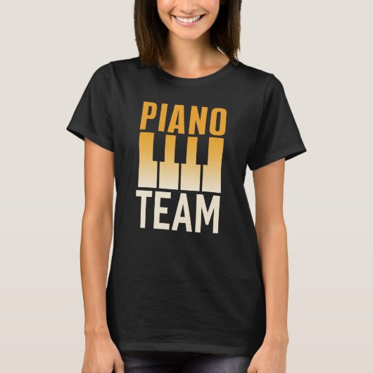 Piano Team Instrument Player Musician Pianist T-shirt (Voorkant)