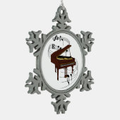 Piano Tin Sneeuwvlok Ornament (Links)
