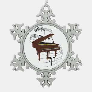 Piano Tin Sneeuwvlok Ornament