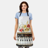 Piano Toetsen Bloemboeket Schort (Gedragen)