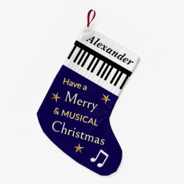 Piano Toetsen Marineblauw Muziekliefhebbers Persoo Kleine Kerstsok