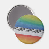 Piano toetsen met regenboog kleuren magneet (Voorkant / Achterkant)