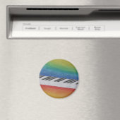 Piano toetsen met regenboog kleuren magneet (Insitu (Vaatwasser))