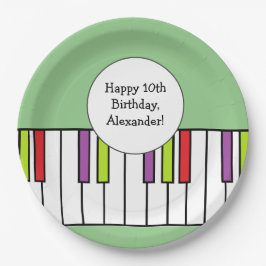 Piano Toetsen Muziek Verjaardagsfeest Leeftijd Per Papieren Bordje