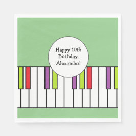 Piano Toetsen Muziek Verjaardagsfeest Leeftijd Per Servet