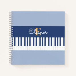 Piano Toetsen Muzieksleutel Muziekliefhebber Monog Notitieboek
