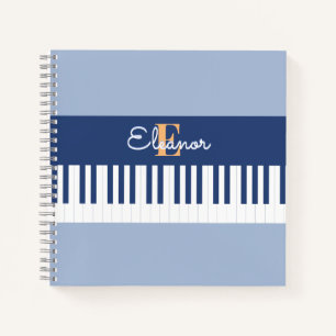 Piano Toetsen Muzieksleutel Muziekliefhebber Monog Notitieboek