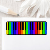Piano toetsen regenboog en zwart patroon etiket (Insitu)