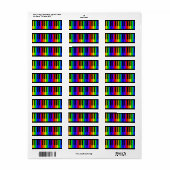 Piano toetsen regenboog en zwart patroon etiket (Full Sheet)