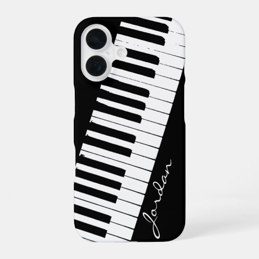 Piano Toetsen | Schuin | Aanpasbaar iPhone 16 Hoesje (Achterkant)