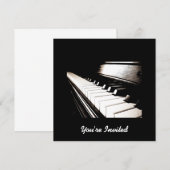 Piano Toetsen Uitnodigingen (Voorkant / Achterkant)